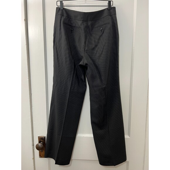 Ann Taylor Women's Margo Dress Pants Black White Pinstripe Virgin Wool Size 10 - Picture 2 of 12